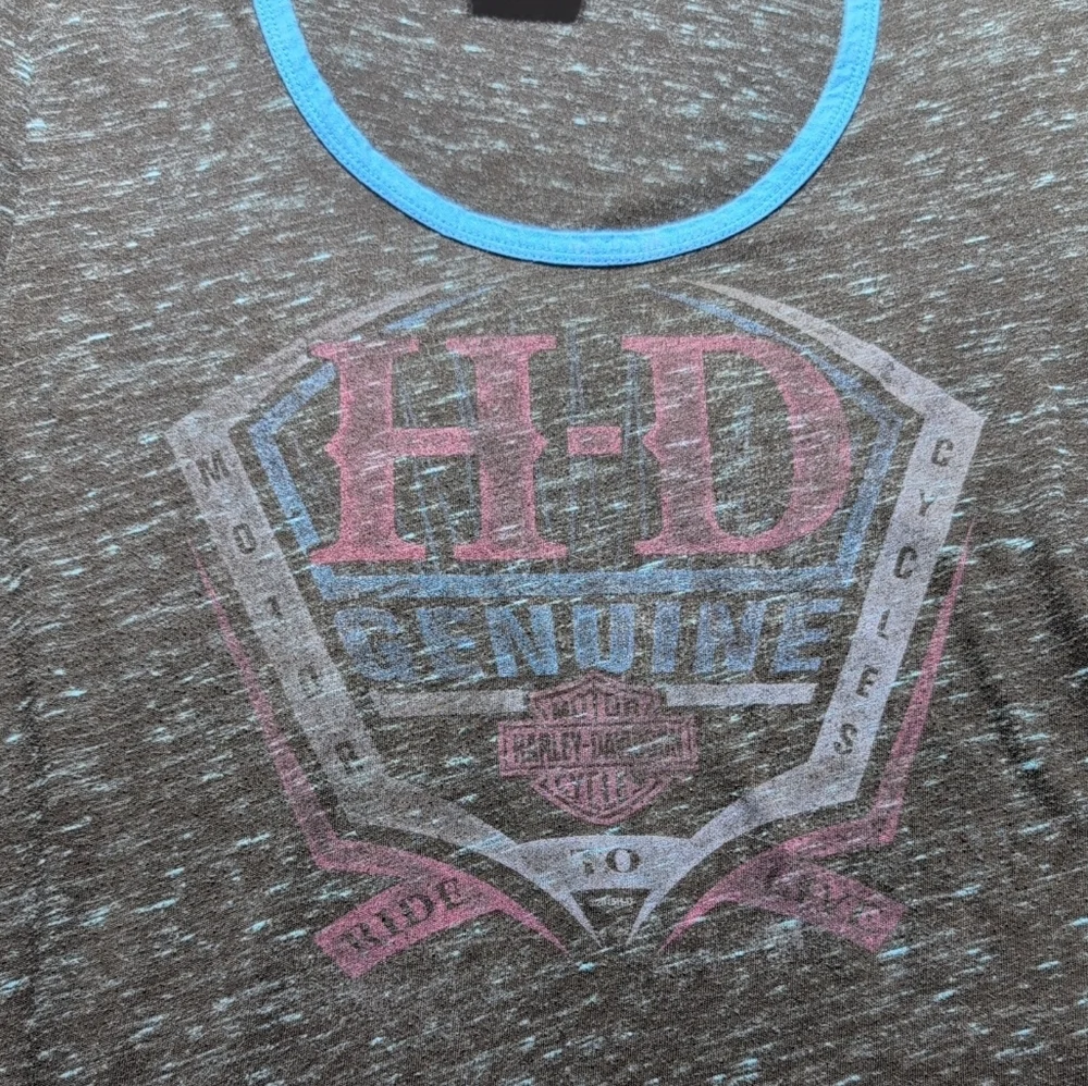 Harley-Davidson Black Tee with Blue Accents - Picture 2 of 9